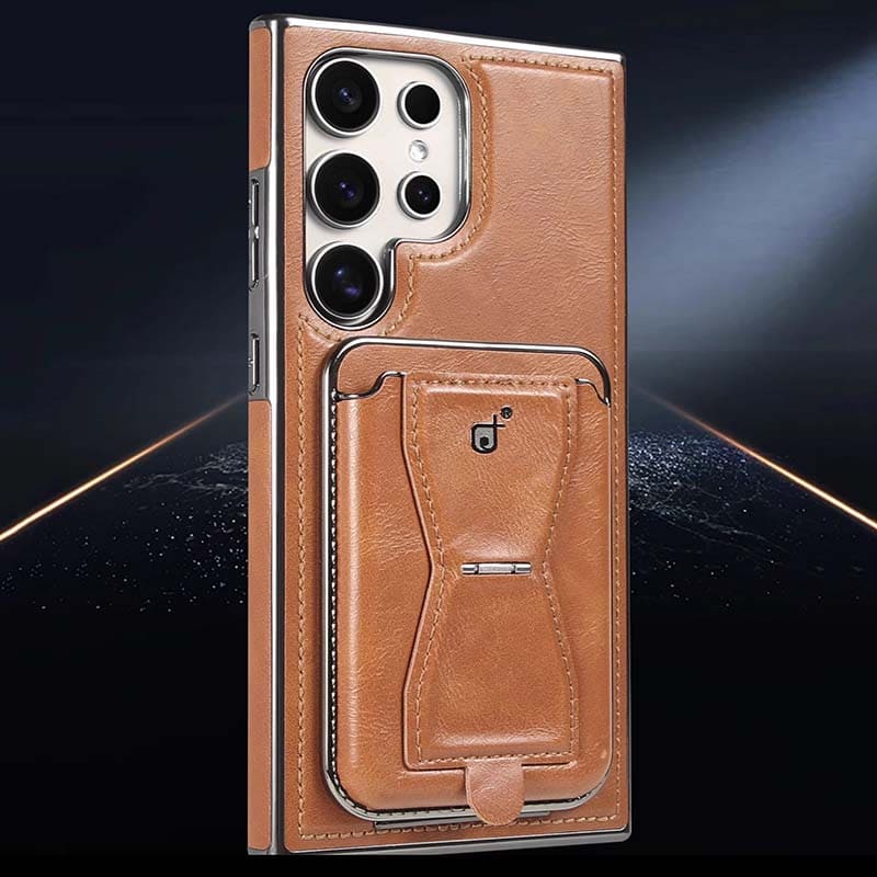 Magnetic Leather Wallet Case for Samsung – Card Holder & Kickstand