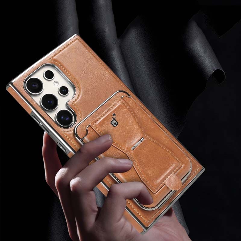 Magnetic Leather Wallet Case for Samsung – Card Holder & Kickstand