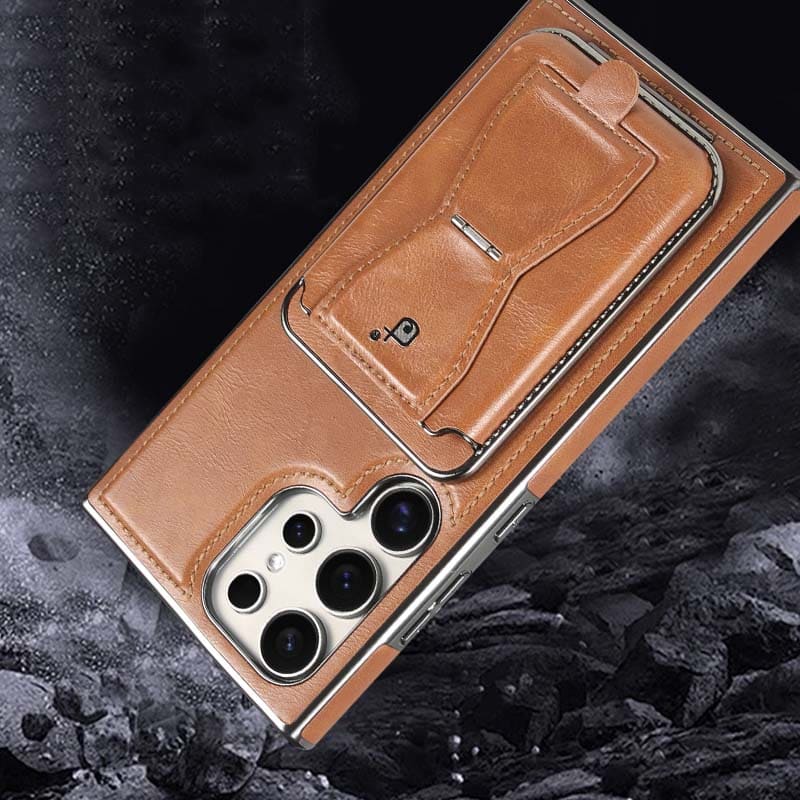 Magnetic Leather Wallet Case for Samsung – Card Holder & Kickstand