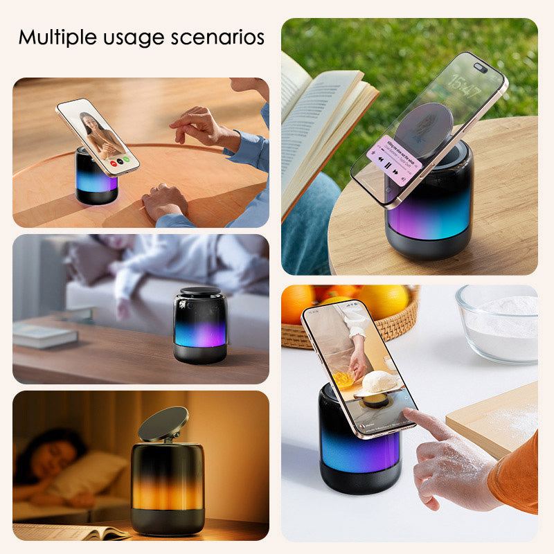 Magnetic Phone Holder Bluetooth Speaker With Colorful Ambient Light