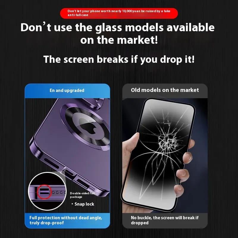 Magnetic Privacy Metal Frame Case for iPhone – Double-Sided, Anti-Spy Screen, Shockproof, Full Protection