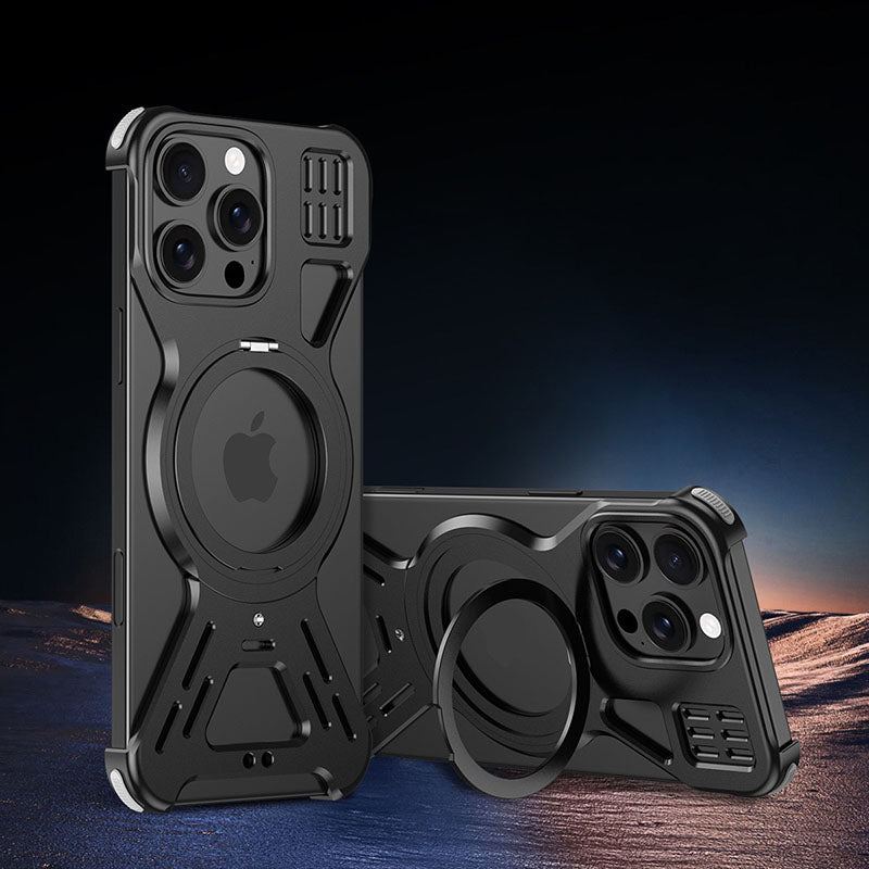 Magnetic Rotating Bracket Metal Protective Case Designed For iPhone