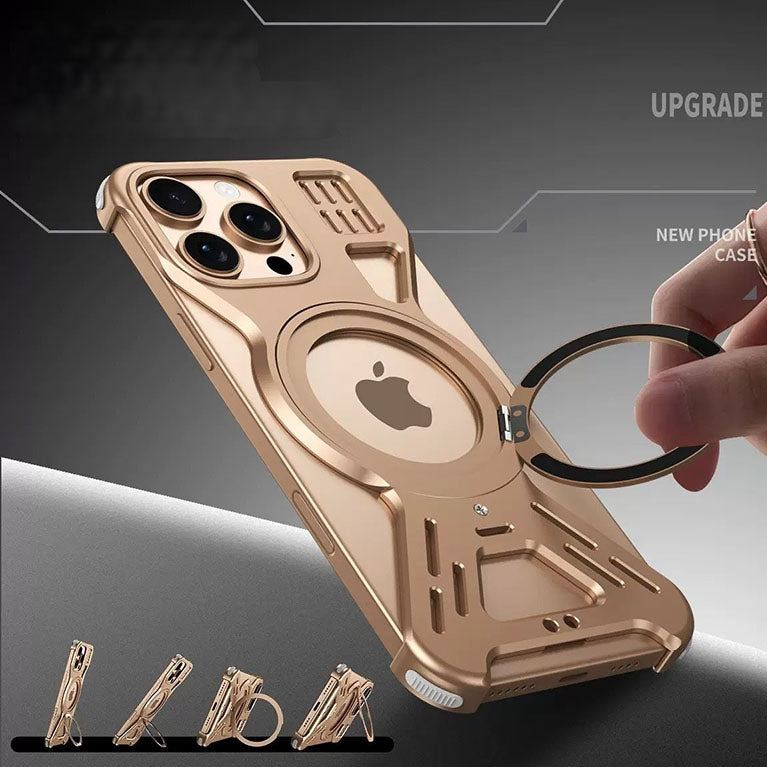 Magnetic Rotating Bracket Metal Protective Case Designed For iPhone