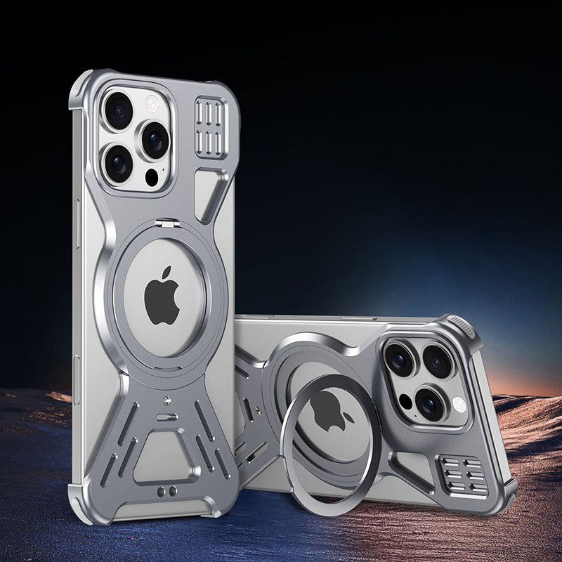 Magnetic Rotating Bracket Metal Protective Case Designed For iPhone
