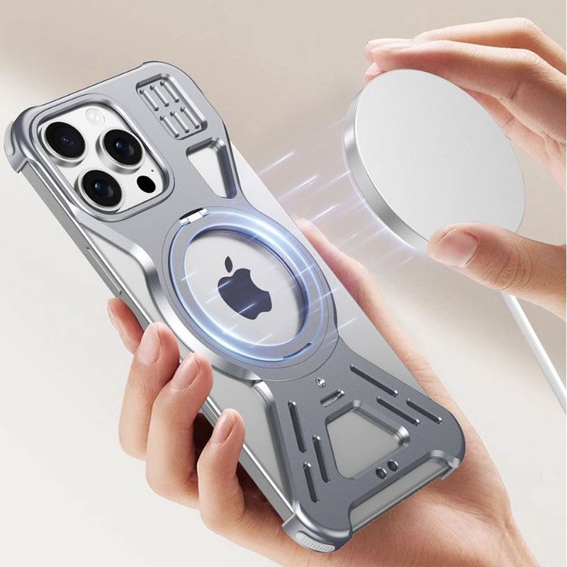 Magnetic Rotating Bracket Metal Protective Case Designed For iPhone
