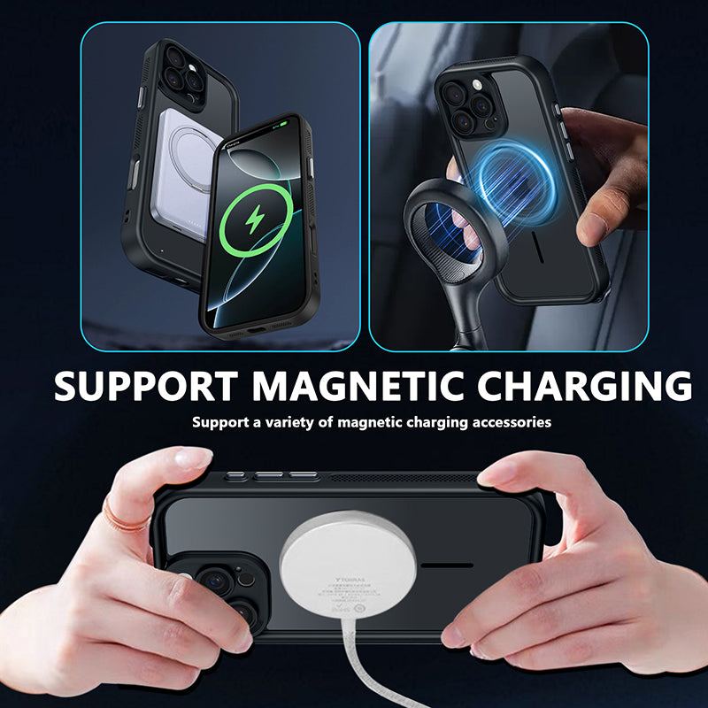Magnetic Transparent Cooling Case With Electroplated Buttons For iPhone 17