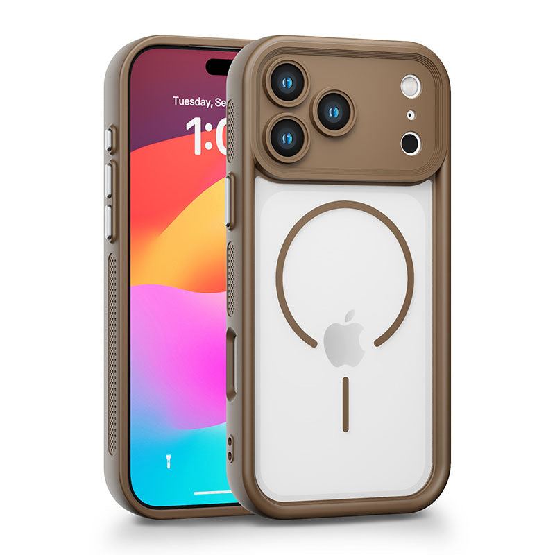 Magnetic Transparent Cooling Case With Electroplated Buttons For iPhone 17