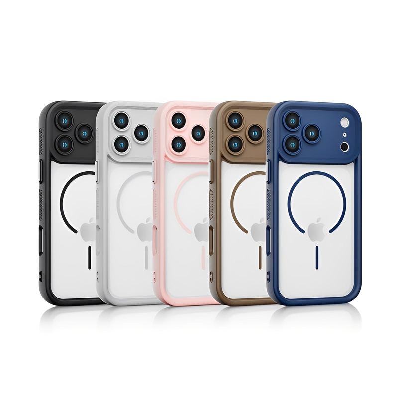 Magnetic Transparent Cooling Case With Electroplated Buttons For iPhone 17