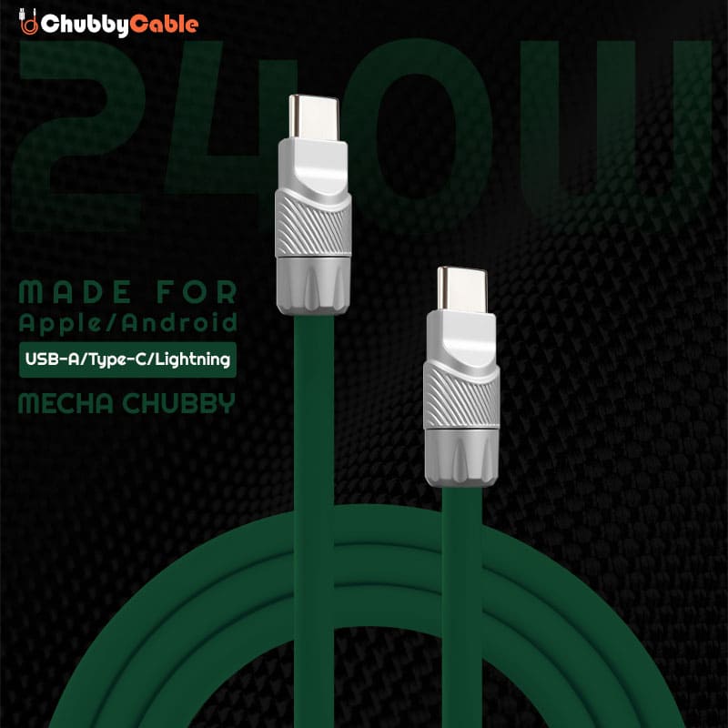 "Mecha Chubby" 240W Fast Charging Cable - 16 Vibrant Colors & Usb-C Only