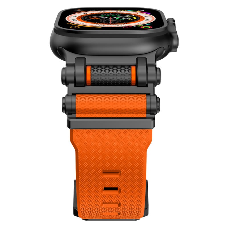 "Mechanical wheel" Silicone Strap With Titanium Connector For Apple Watch