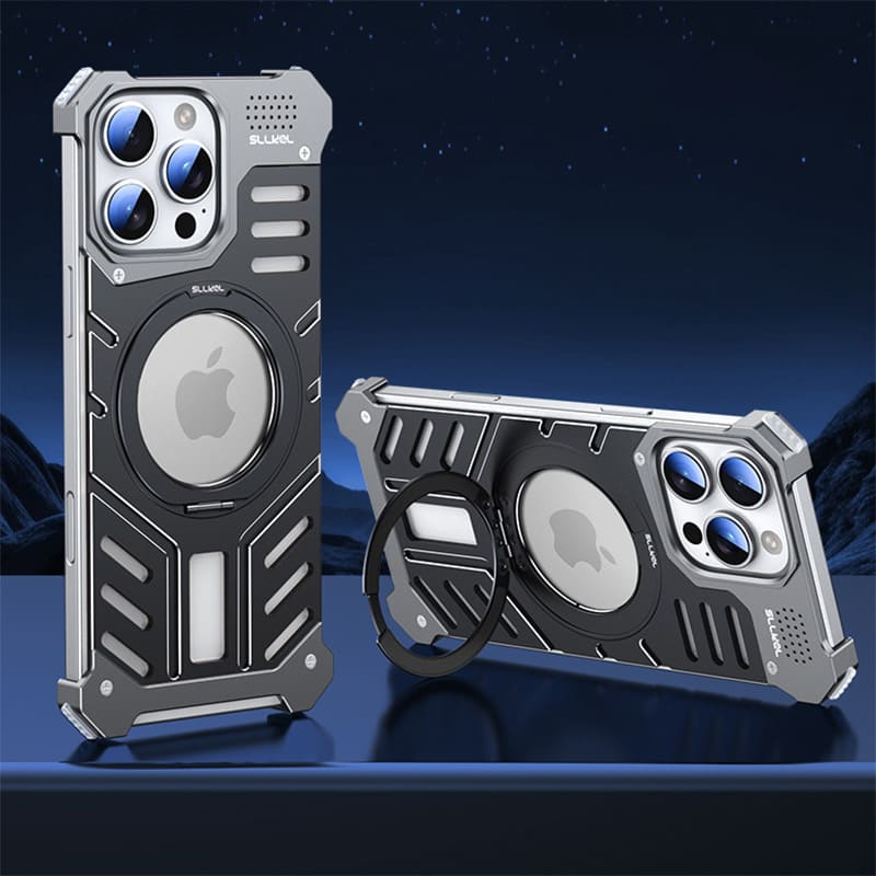 Metal Armor Magnetic Heat Dissipation Mobile Phone Case Designed For iPhone