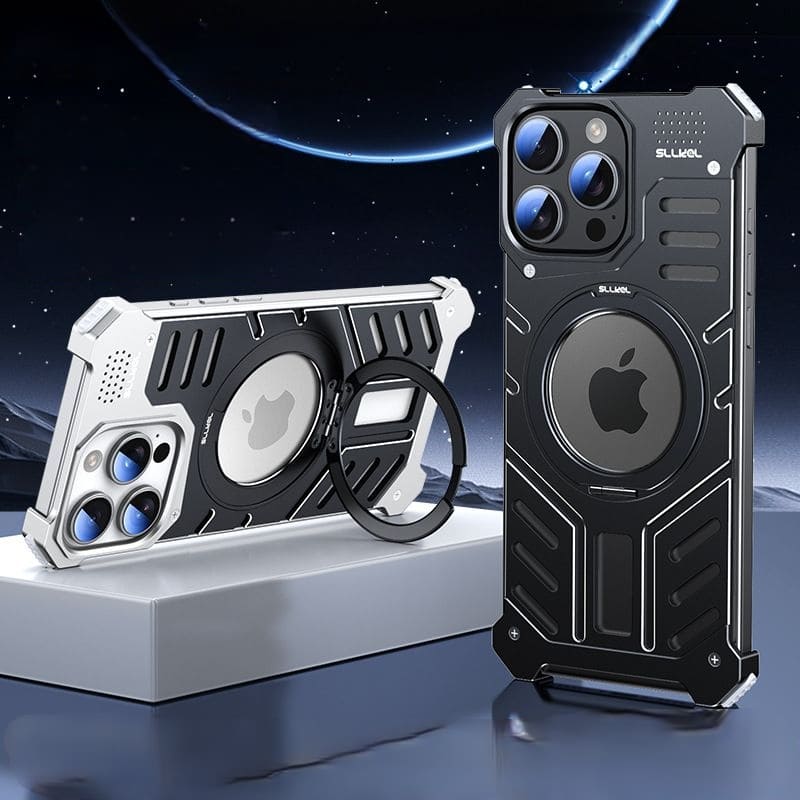 Metal Armor Magnetic Heat Dissipation Mobile Phone Case Designed For iPhone