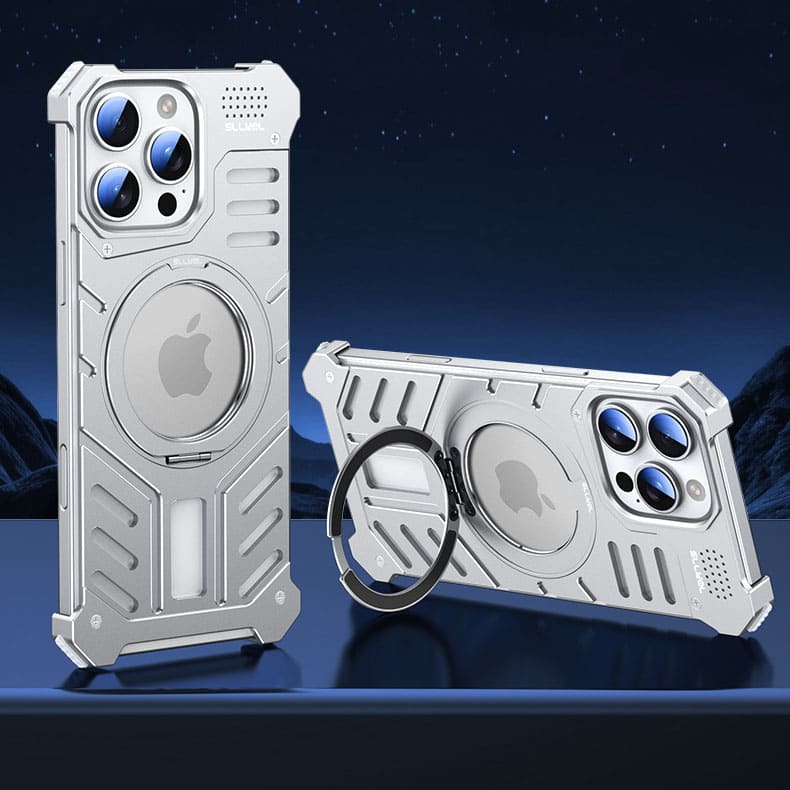 Metal Armor Magnetic Heat Dissipation Mobile Phone Case Designed For iPhone