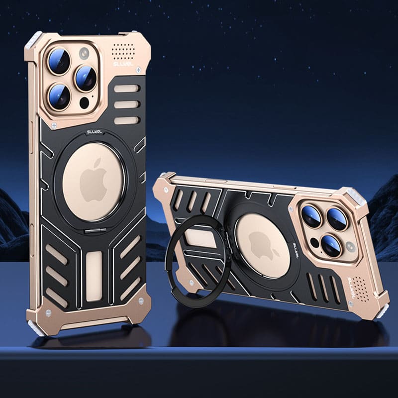 Metal Armor Magnetic Heat Dissipation Mobile Phone Case Designed For iPhone