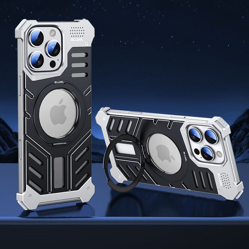Metal Armor Magnetic Heat Dissipation Mobile Phone Case Designed For iPhone