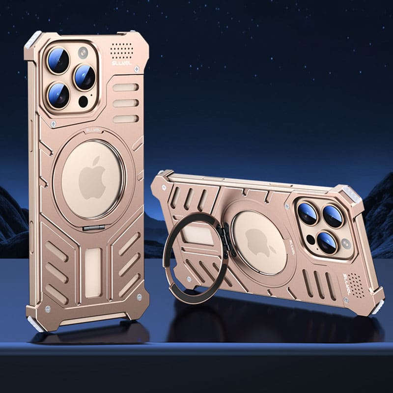 Metal Armor Magnetic Heat Dissipation Mobile Phone Case Designed For iPhone