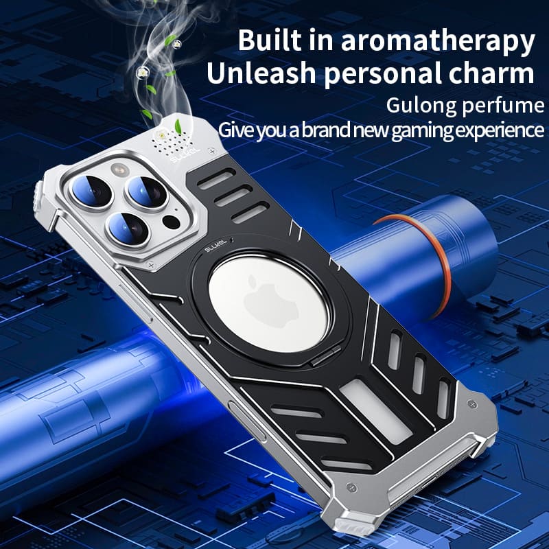 Metal Armor Magnetic Heat Dissipation Mobile Phone Case Designed For iPhone