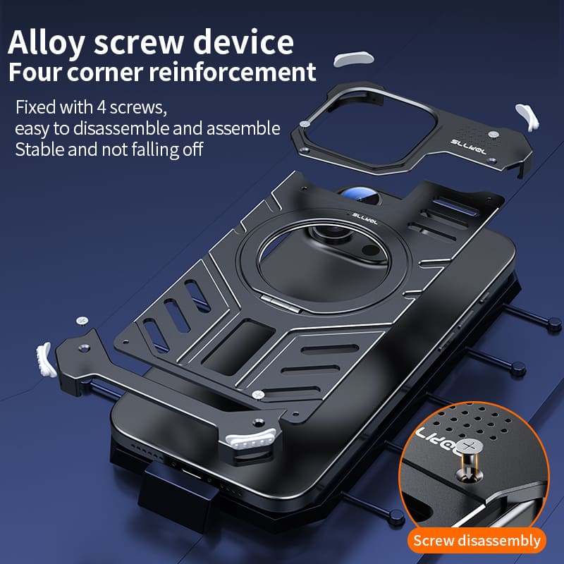 Metal Armor Magnetic Heat Dissipation Mobile Phone Case Designed For iPhone