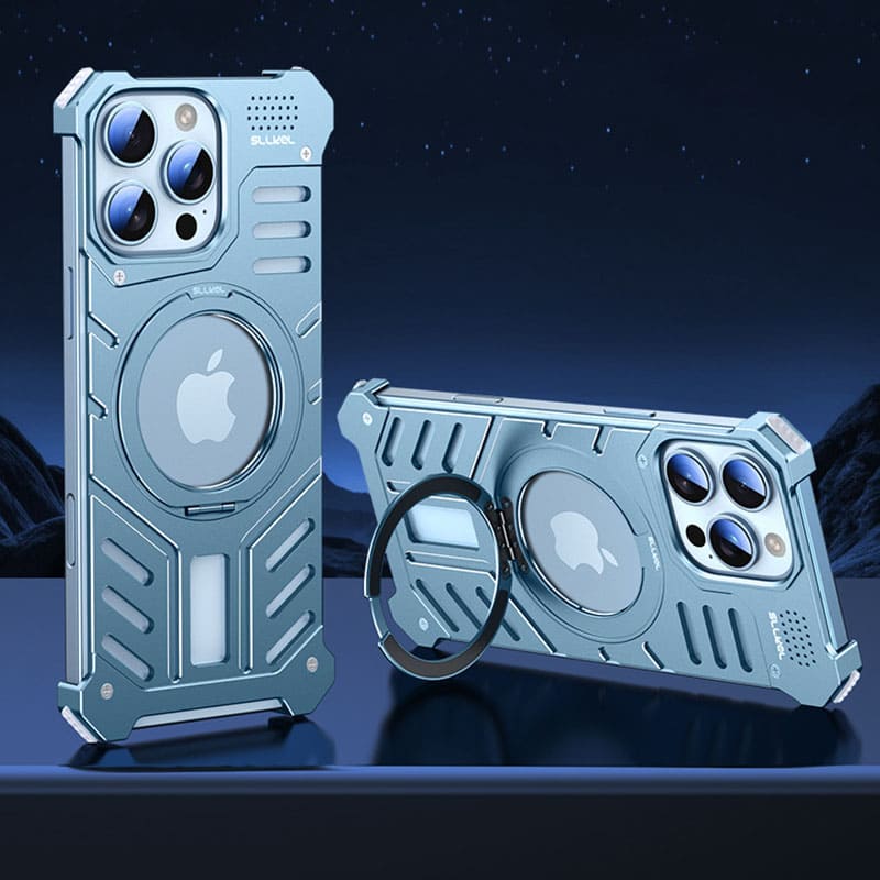 Metal Armor Magnetic Heat Dissipation Mobile Phone Case Designed For iPhone