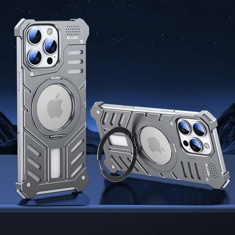 Metal Armor Magnetic Heat Dissipation Mobile Phone Case Designed For iPhone