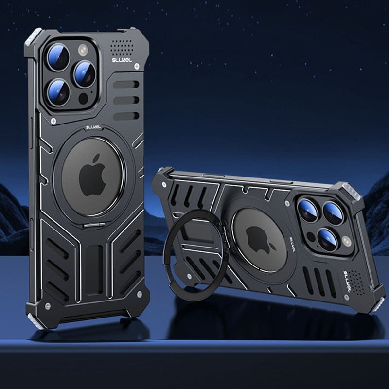 Metal Armor Magnetic Heat Dissipation Mobile Phone Case Designed For iPhone