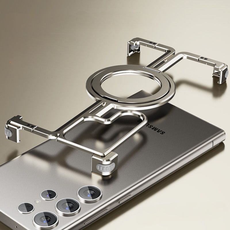 Metal Frameless Magnetic Stand Phone Case For Samsung