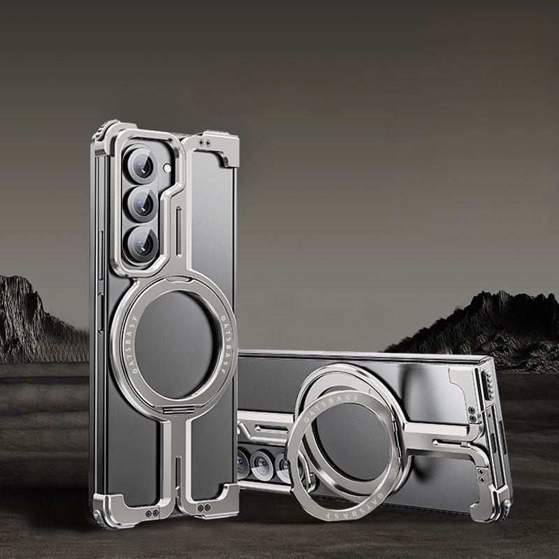 Metal Frameless Magnetic Stand Phone Case For Samsung