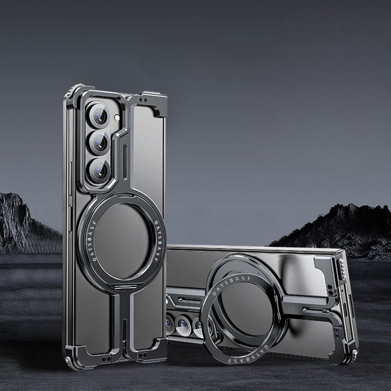 Metal Frameless Magnetic Stand Phone Case For Samsung