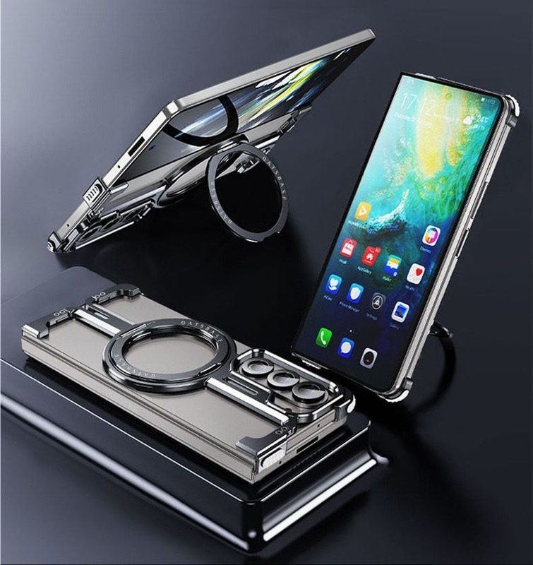 Metal Frameless Magnetic Stand Phone Case For Samsung