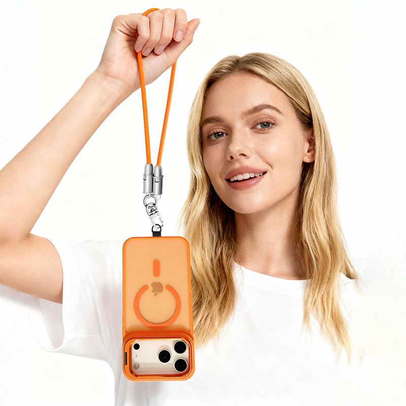 Metal Lens Bracket Phone Case For iPhone 17 & Chubbycable Crossbody Strap Cable Combo