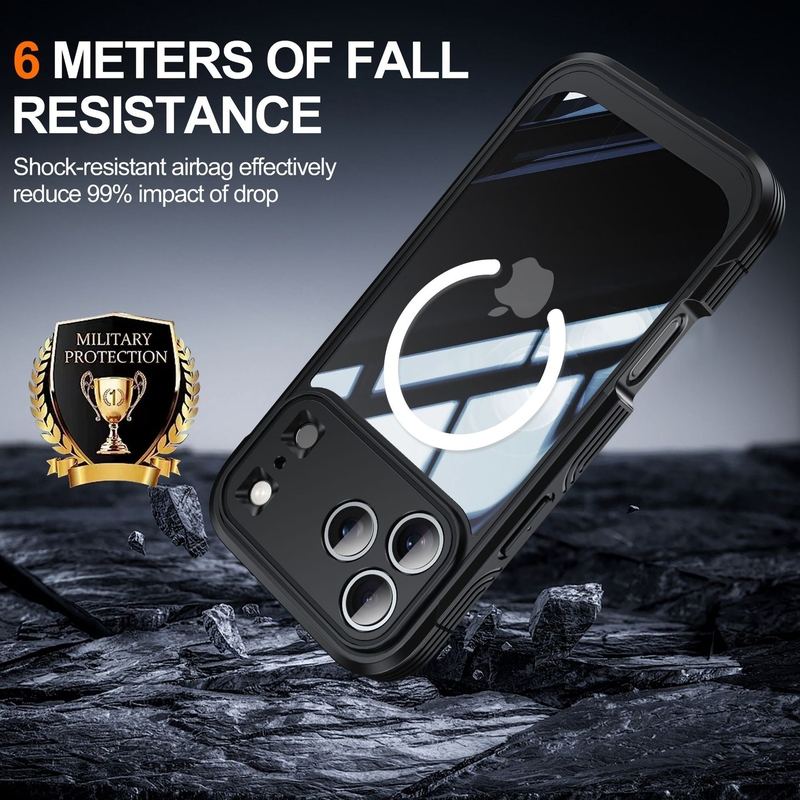 Military-Grade 360° Protective Magnetic Transparent Case For iPhone 17