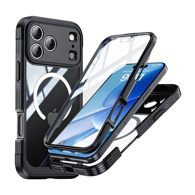 Military-Grade 360° Protective Magnetic Transparent Case For iPhone 17