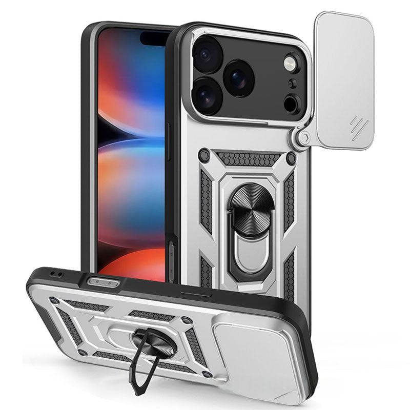 Military-Grade Magnetic Shockproof Case For iPhone 17 – 90° Rotating Camera Shield & 90° Ring Kickstand
