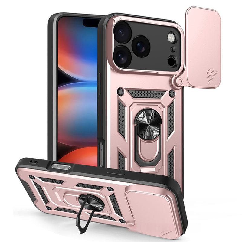 Military-Grade Magnetic Shockproof Case For iPhone 17 – 90° Rotating Camera Shield & 90° Ring Kickstand