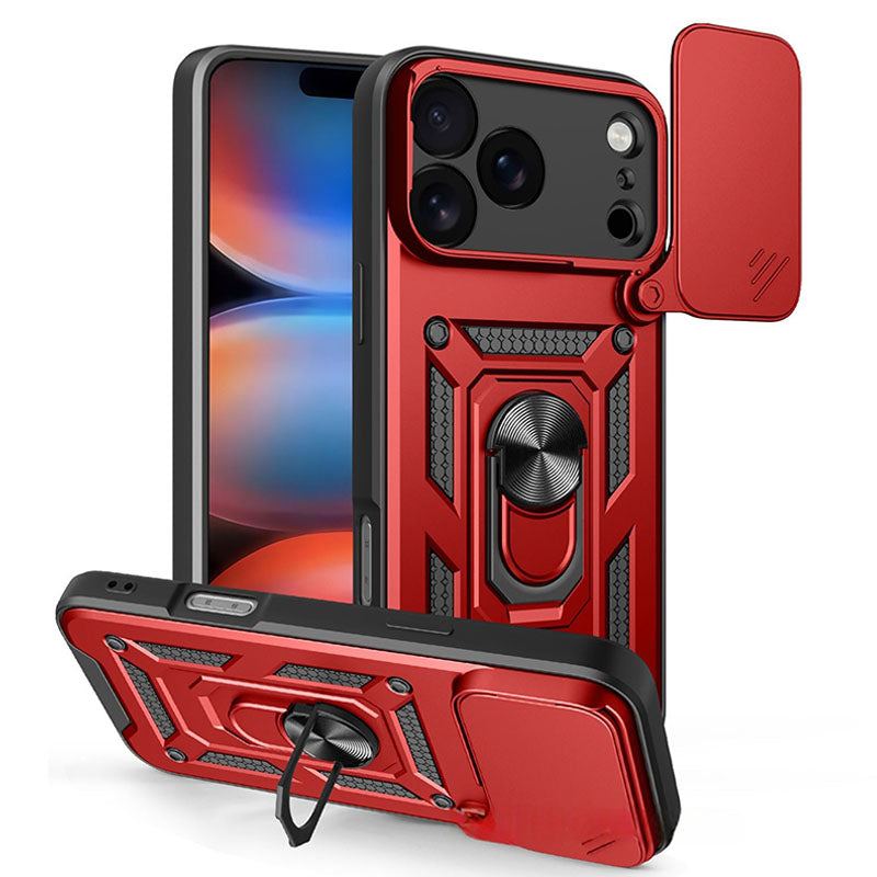 Military-Grade Magnetic Shockproof Case For iPhone 17 – 90° Rotating Camera Shield & 90° Ring Kickstand