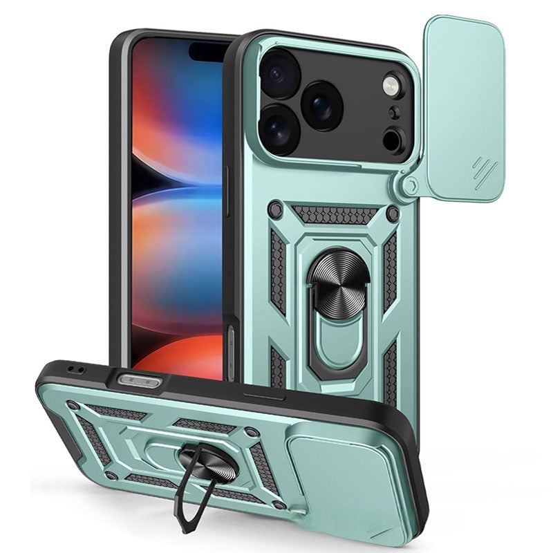 Military-Grade Magnetic Shockproof Case For iPhone 17 – 90° Rotating Camera Shield & 90° Ring Kickstand