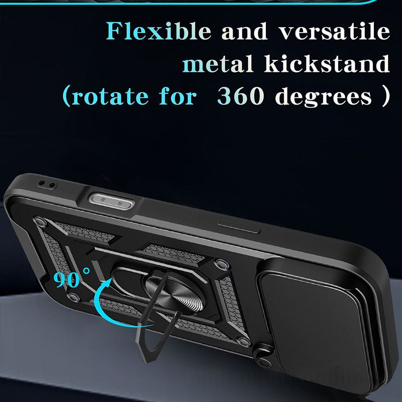 Military-Grade Magnetic Shockproof Case For iPhone 17 – 90° Rotating Camera Shield & 90° Ring Kickstand