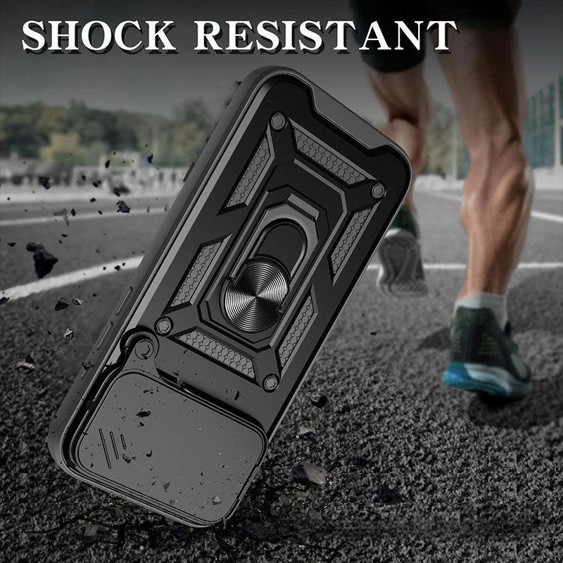 Military-Grade Magnetic Shockproof Case For iPhone 17 – 90° Rotating Camera Shield & 90° Ring Kickstand