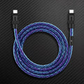 "Neon Chubby" 240W Braided Silver-Plated Fast Charging Cable