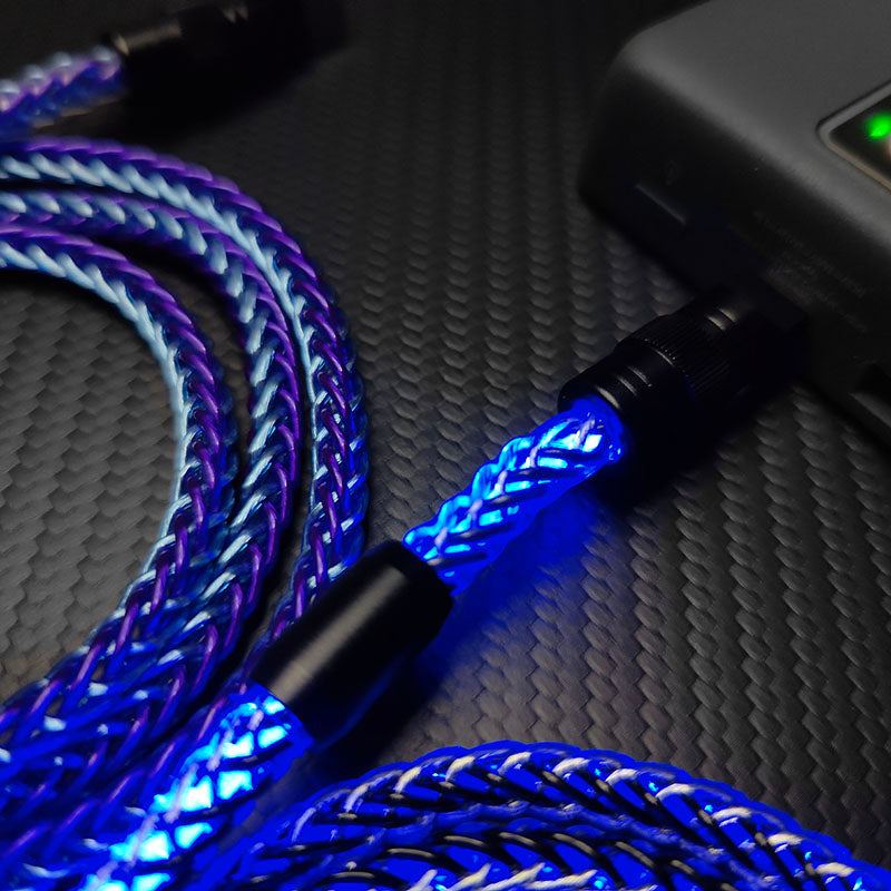 "Neon Chubby" 240W Braided Silver-Plated Fast Charging Cable