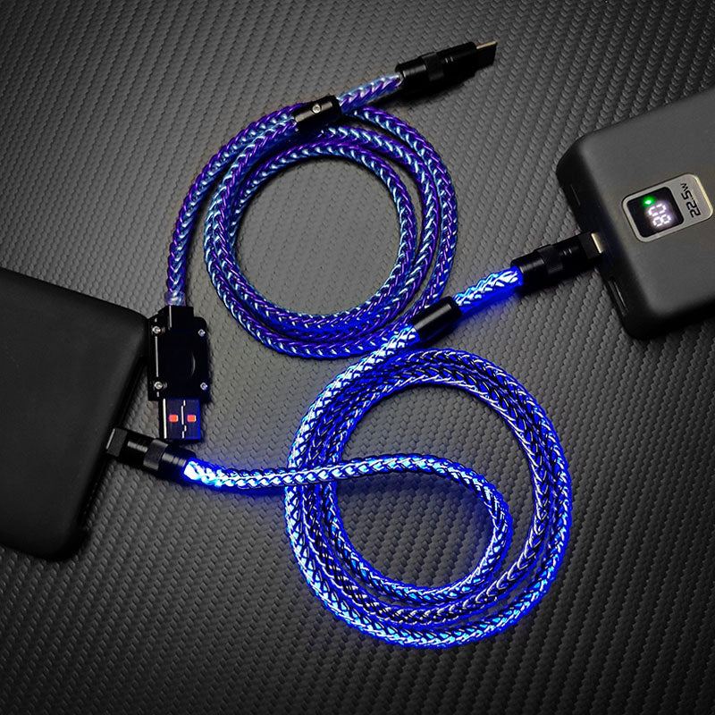 "Neon Chubby" 240W Braided Silver-Plated Fast Charging Cable
