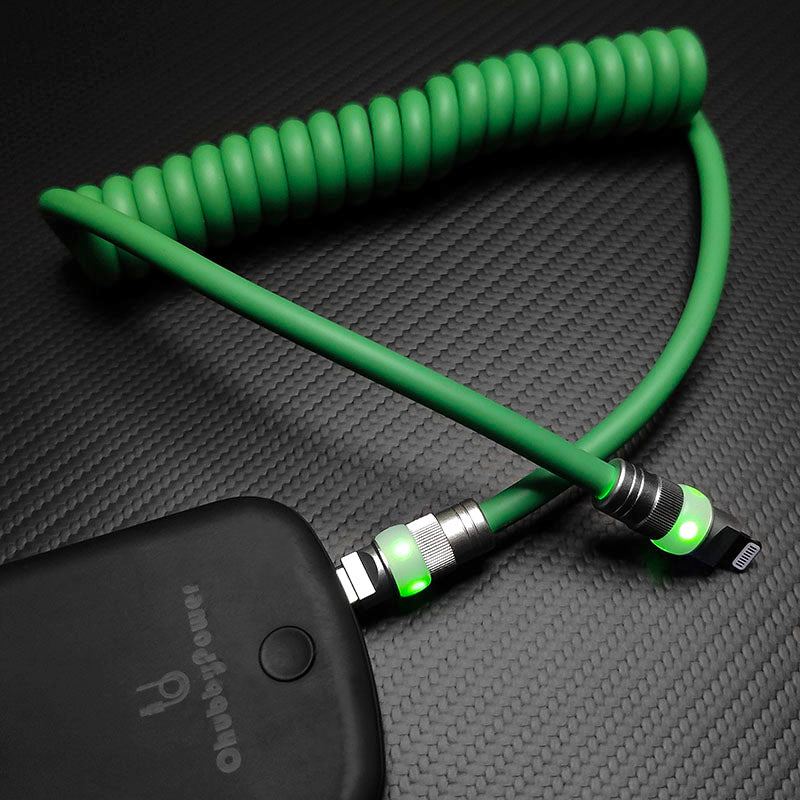 "Neon Chubby" Neon Glow Fast Charge Spring Cable with Gradient Illumination