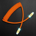 Orange coiled USB-C to USB-C charging cable