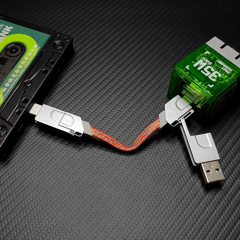"Portable Chubby" 6-In-1 100W Keychain Fast Charging Cable