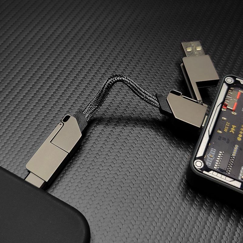 "Portable Chubby" 6-In-1 100W Keychain Fast Charging Cable