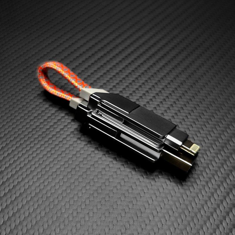 "Portable Chubby" 6-In-1 100W Keychain Fast Charging Cable