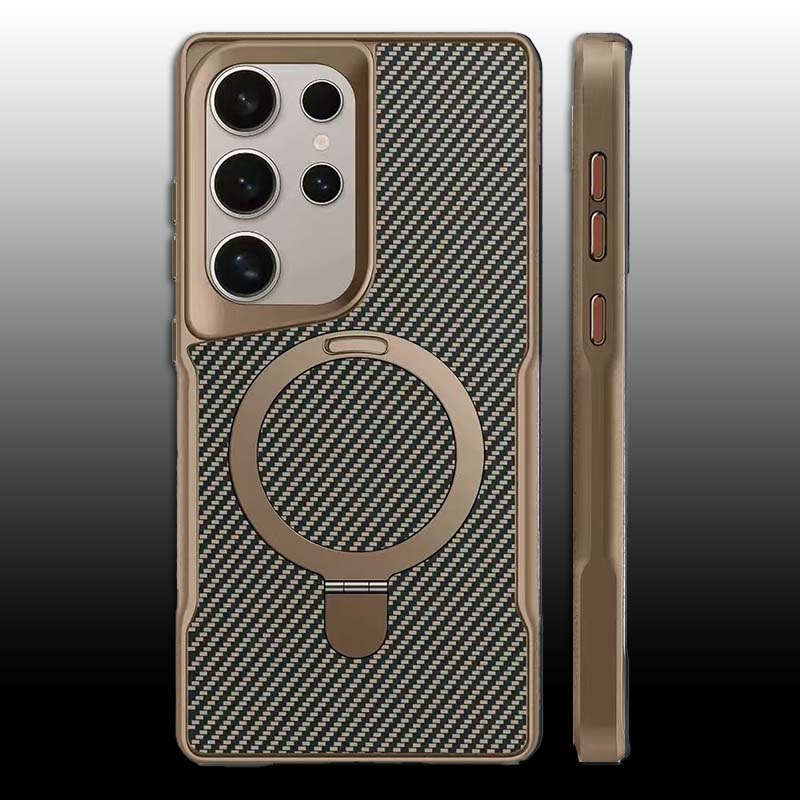 Premium MagSafe Kickstand Case with Carbon Fiber Texture