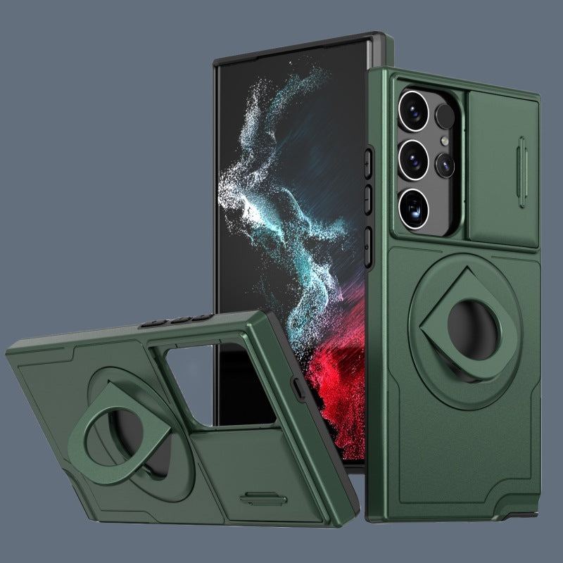 Samsung Sliding Window Magnetic Ring Buckle Anti-Fall Mobile Phone Case Suitable For S Series