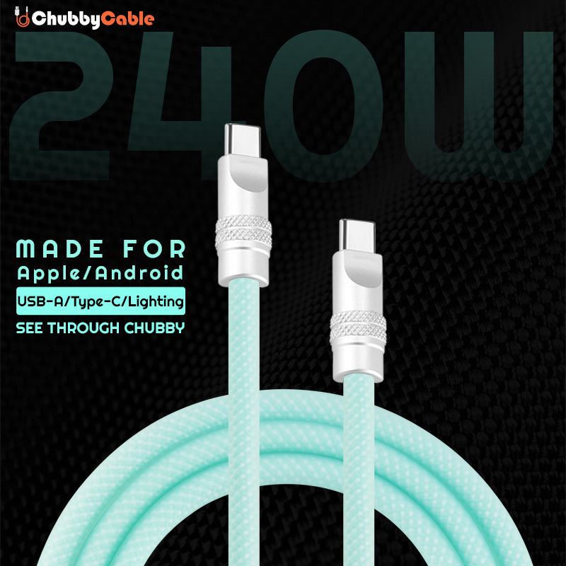 "See Through Chubby" Ultra Soft Transparent Braided Charging Cable