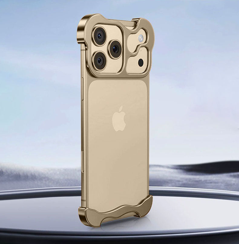 Shaped Metal Bezel Backless Phone Case with Lens Film For iPhone 17